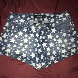 Denim star shorts